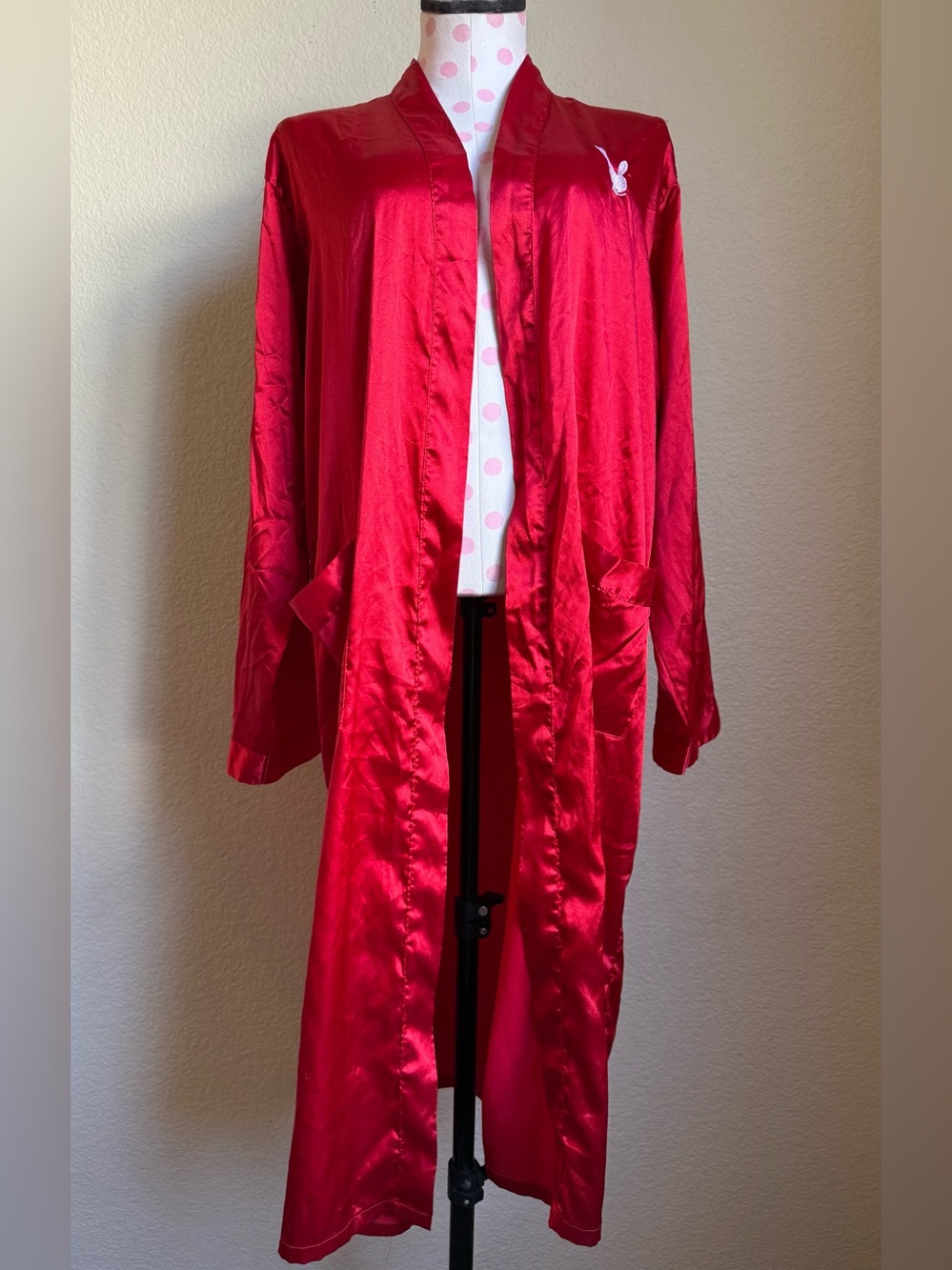 PLAYBOY Red Satin Robe
